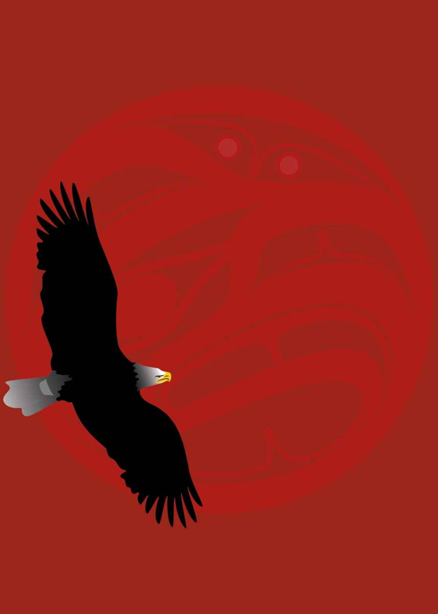 Eagle Red Moon By Mark Preston, Indigenous Art Print, First Nations, Native Americans, Tlingit, Yukon Territory, Framed Art