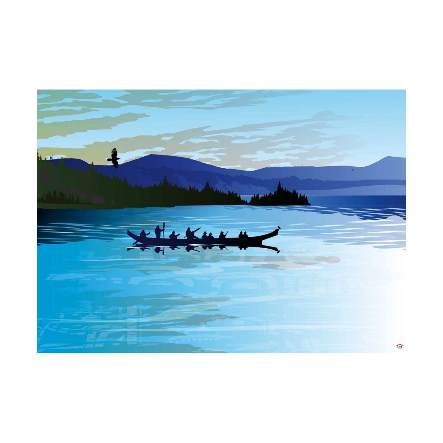 Summer Journey By Mark Preston, Indigenous Art Print, First Nations, Native Americans, Tlingit, Yukon Territory, Framed Art