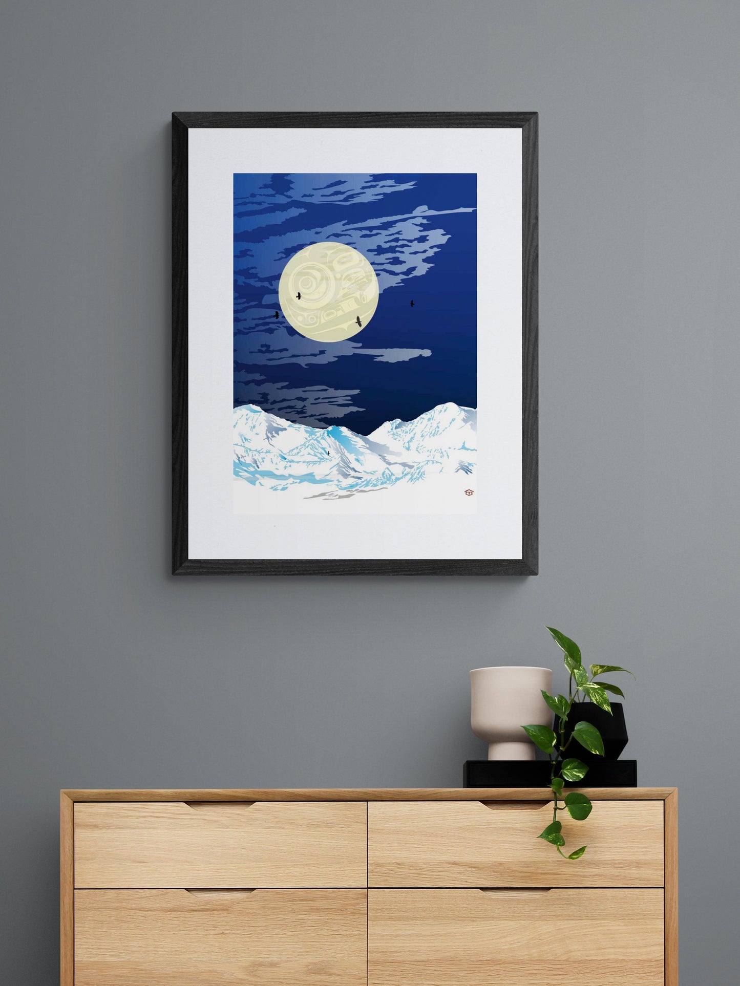 Mountain View By Mark Preston, Indigenous Art Print, First Nations, Native Americans, Tlingit, Yukon Territory, Framed Art