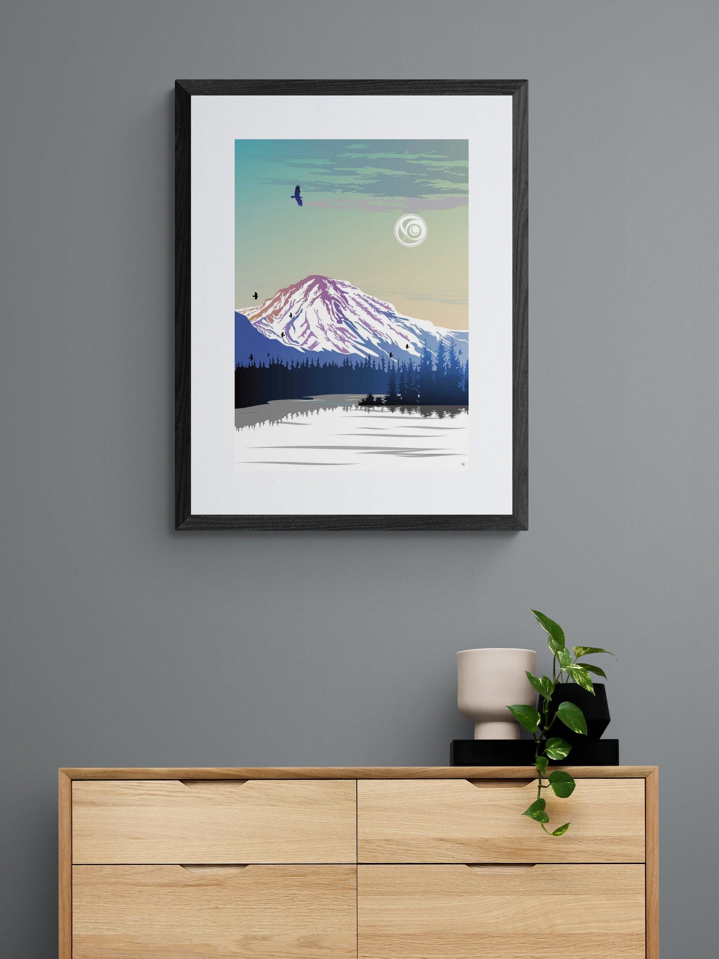 Yukon Mountain By Mark Preston, Indigenous Art Print, First Nations, Native Americans, Tlingit, Yukon Territory, Framed Art