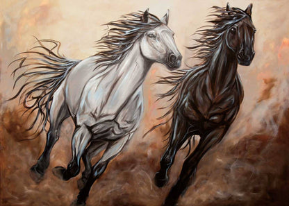 Freedom By Amy Keller-Rempp, Horses Art, Indigenous Art Print, First Nations, Native Americans Decor, Métis, Framed Art