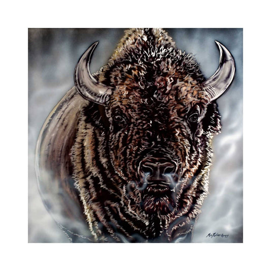 Out of the Mist By Amy Keller-Rempp, Bison Art, Indigenous Art Print, First Nations, Native Americans Decor, Métis, Framed Art