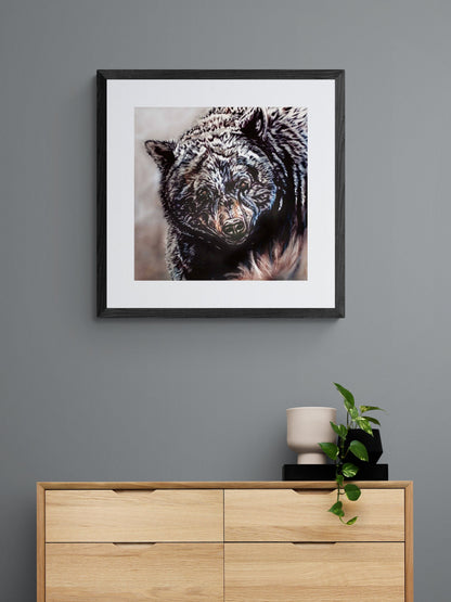 Boss By Amy Keller-Rempp, Bear Art, Indigenous Art Print, First Nations, Native Americans Decor, Métis, Framed Art