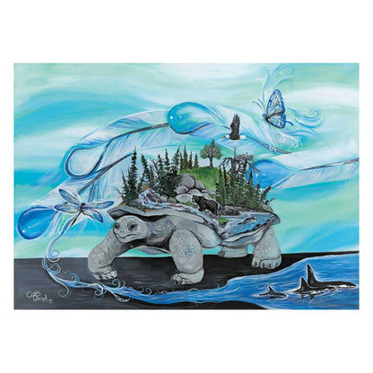 Turtle Island By Carla Joseph, Indigenous Art Print, First Nations, Native Americans, Cree, Métis, Framed Art