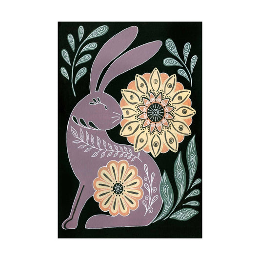 Nordic Folk Bunny by Yvette St. Amant, Bunny Framed Art, Rabbit Art Print