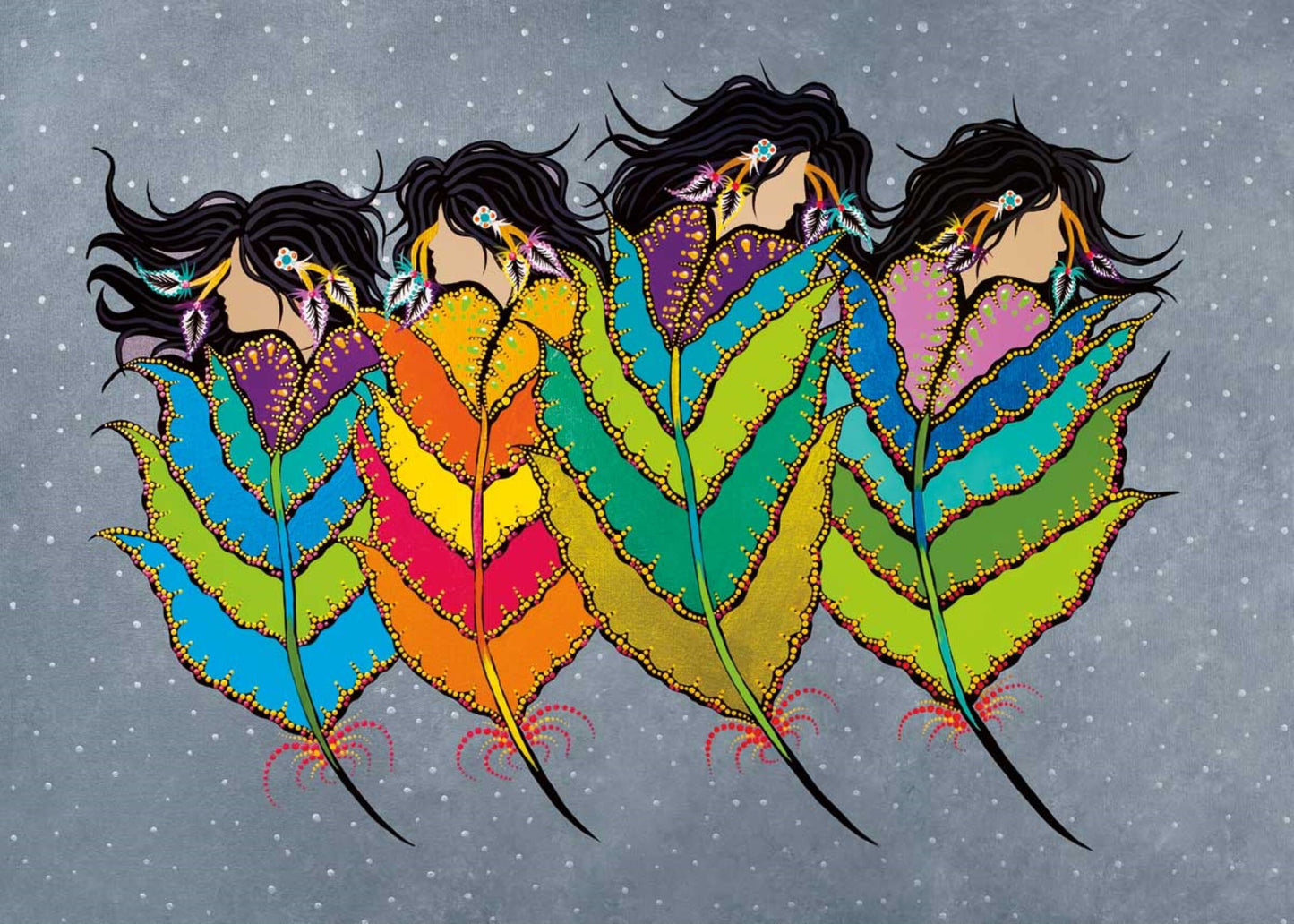 Sisterhood by Tracey Metallic, Indigenous Art Print, First Nations, Migmaq Artist, Native American Indian Decor