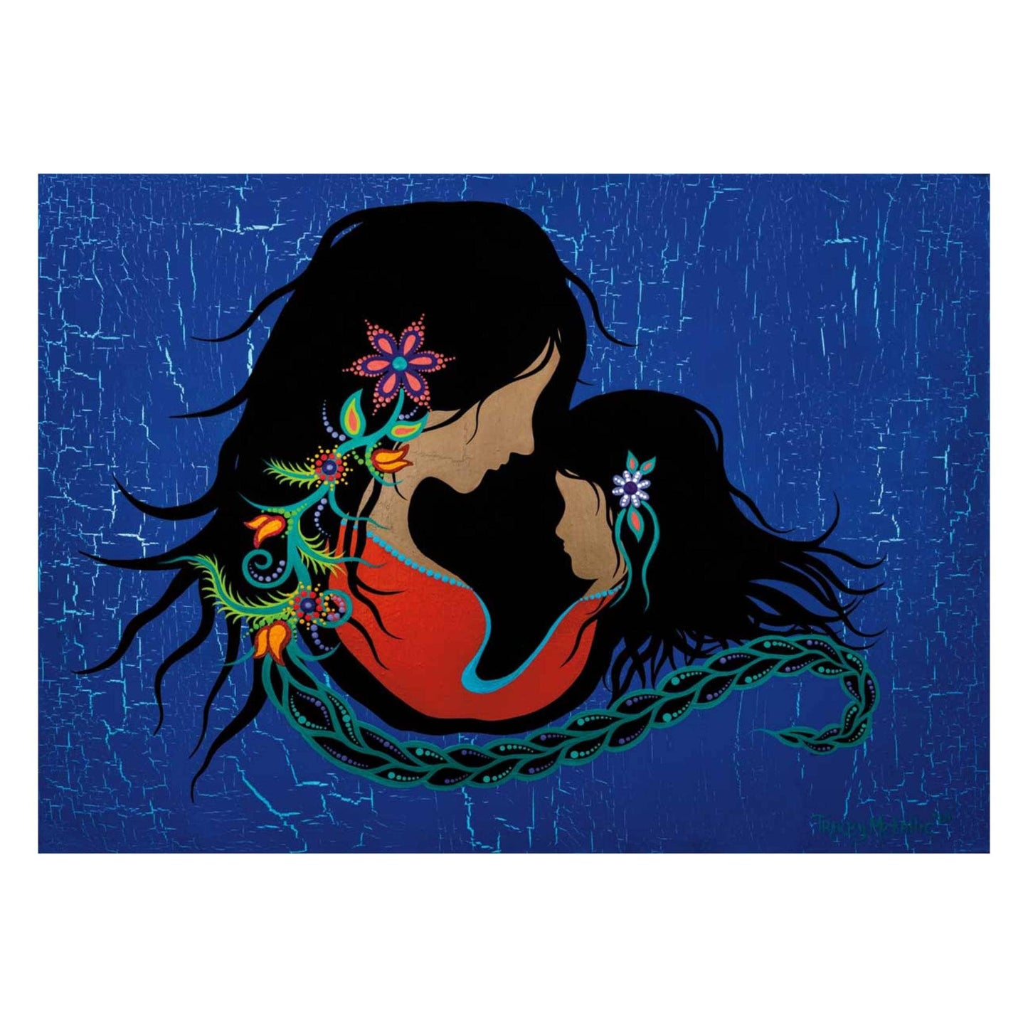 Ntutji’j (Mother & Daughter) by Tracey Metallic, Indigenous Art Print, First Nations, Migmaq Artist, Native American Indian Decor