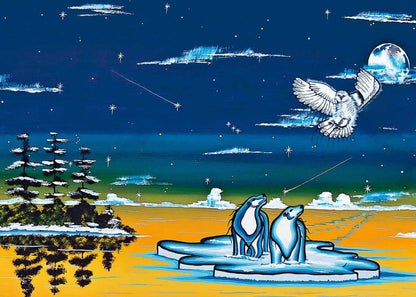 Spirits of the North By William Monague, Indigenous Art Print, First Nations, Ojibway, Native Americans Indian Decor, Framed Art