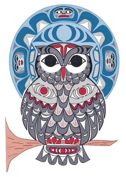 Owl by Angela Kimble, Indigenous Art Print, First Nations, Native American Indian Decor