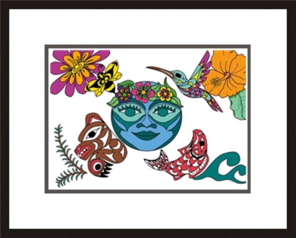 Mother Nature by Angela Kimble, Indigenous Art Print, First Nations, Native American Indian Decor