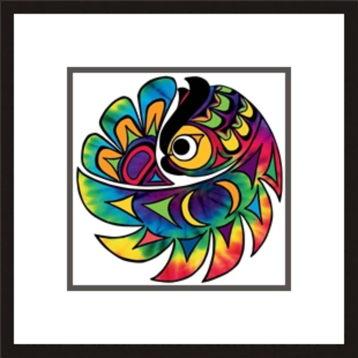 Tie-dye Owl by Angela Kimble, Indigenous Art Print, First Nations, Native American Indian Decor