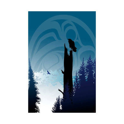 Raven's Lookout By Mark Preston, Indigenous Art Print, First Nations, Native Americans, Tlingit, Yukon Territory, Framed Art