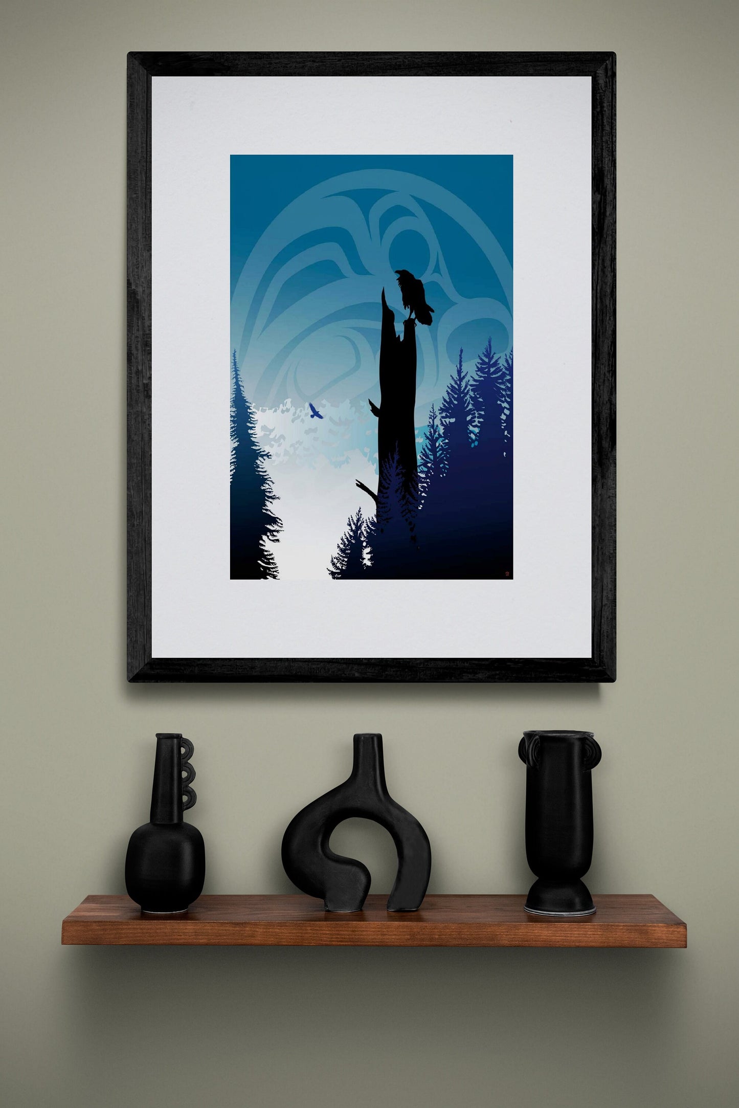 Raven's Lookout By Mark Preston, Indigenous Art Print, First Nations, Native Americans, Tlingit, Yukon Territory, Framed Art