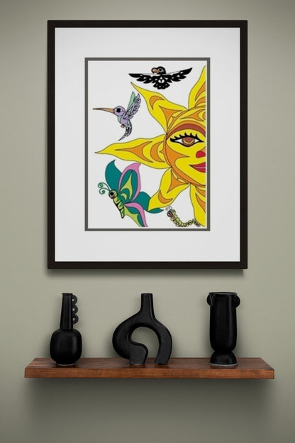 Sunshine for All by Angela Kimble, Indigenous Art Print, First Nations, Native American Indian Decor