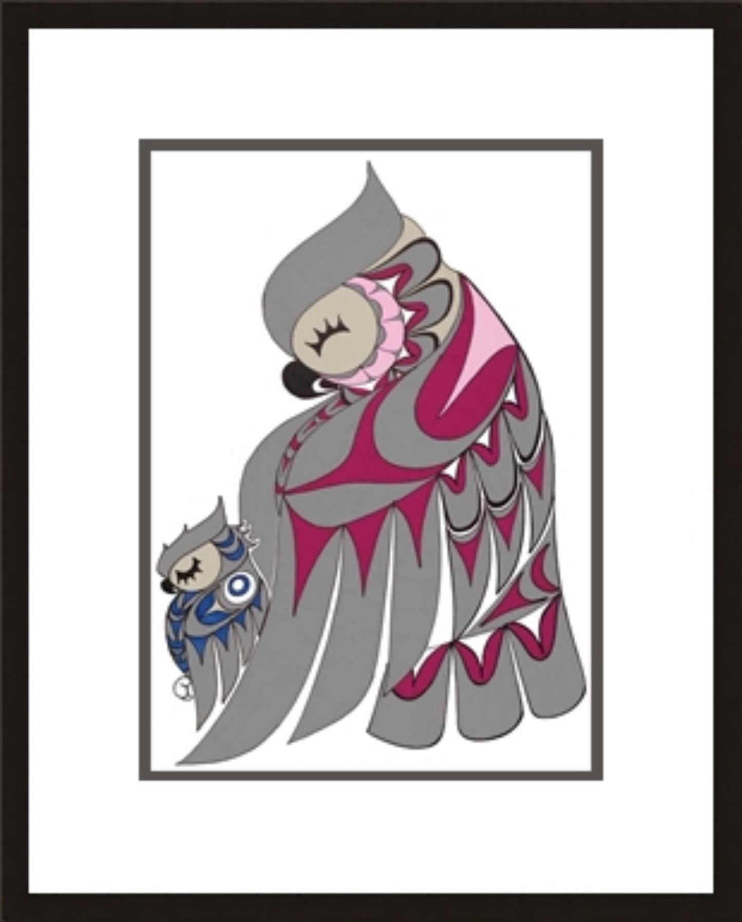 Mother & Baby by Angela Kimble, Indigenous Art Print, First Nations, Native American Indian Decor