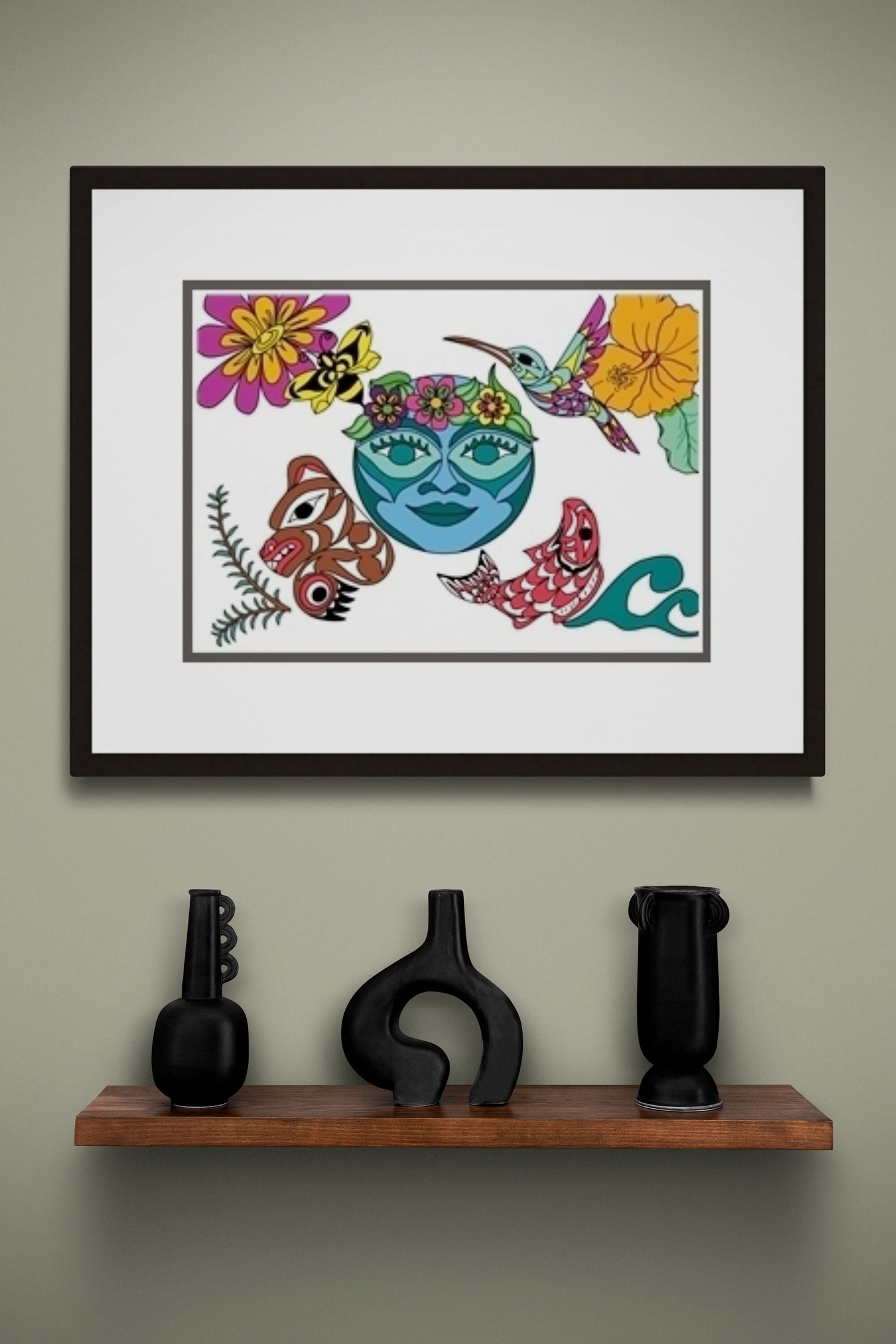 Mother Nature by Angela Kimble, Indigenous Art Print, First Nations, Native American Indian Decor