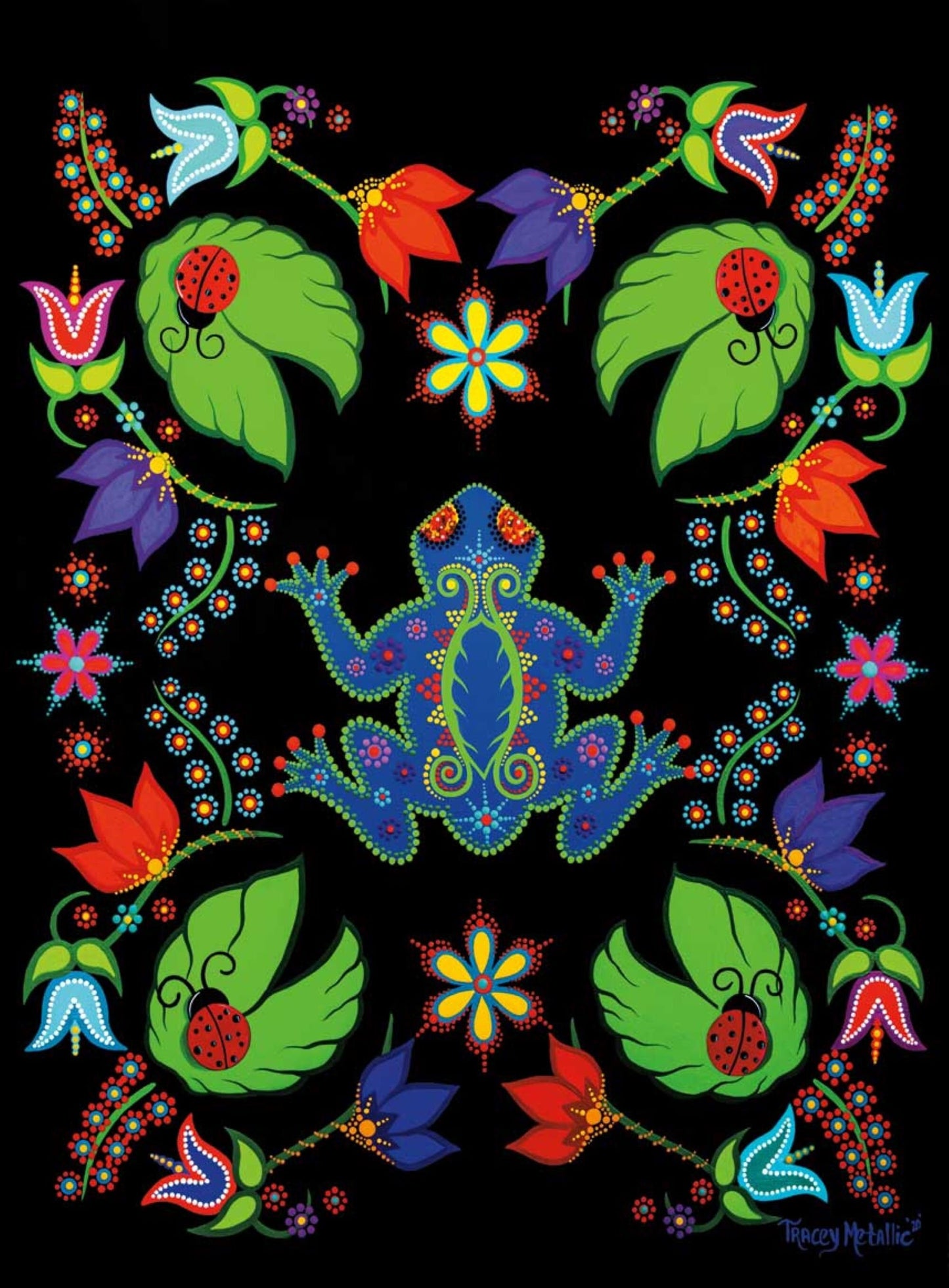 Sqolj (Frog) by Tracey Metallic, Indigenous Art Print, First Nations, Migmaq Artist, Native American Indian Decor