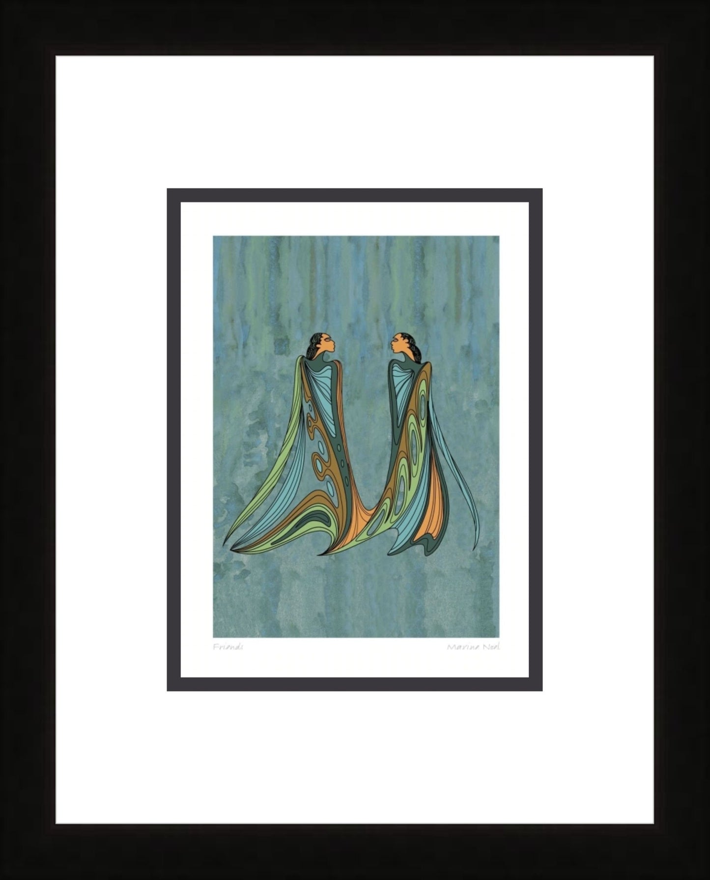 Friends by Maxine Noel, Indigenous Art Card, First Nations, Native Americans, Framed Art Card