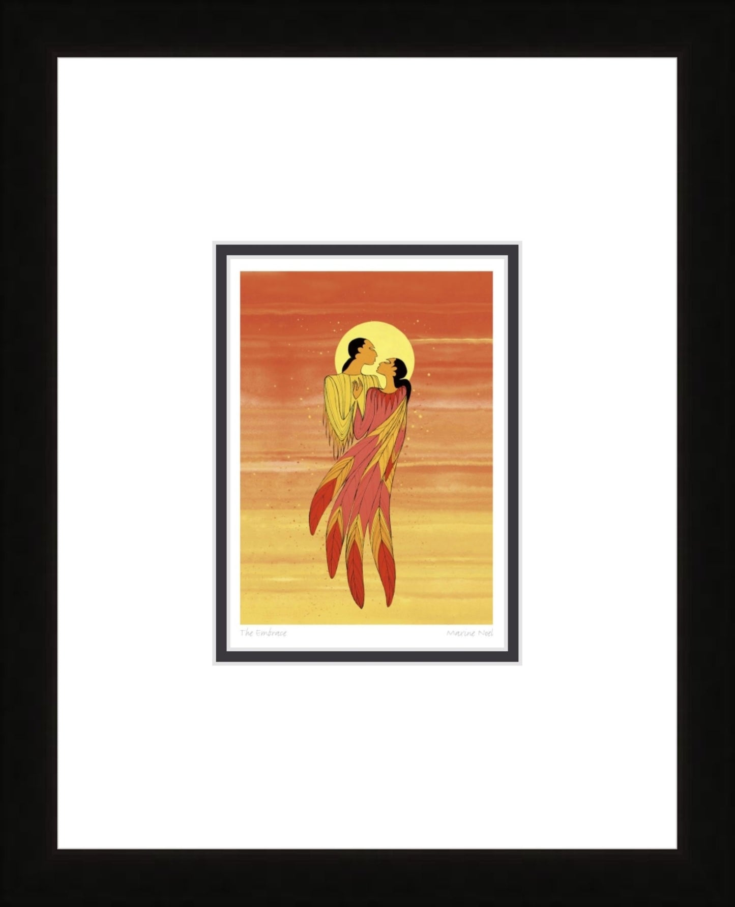 The Embrace by Maxine Noel, Indigenous Art Card, First Nations, Native Americans, Framed Art Card