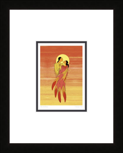 The Embrace by Maxine Noel, Indigenous Art Card, First Nations, Native Americans, Framed Art Card