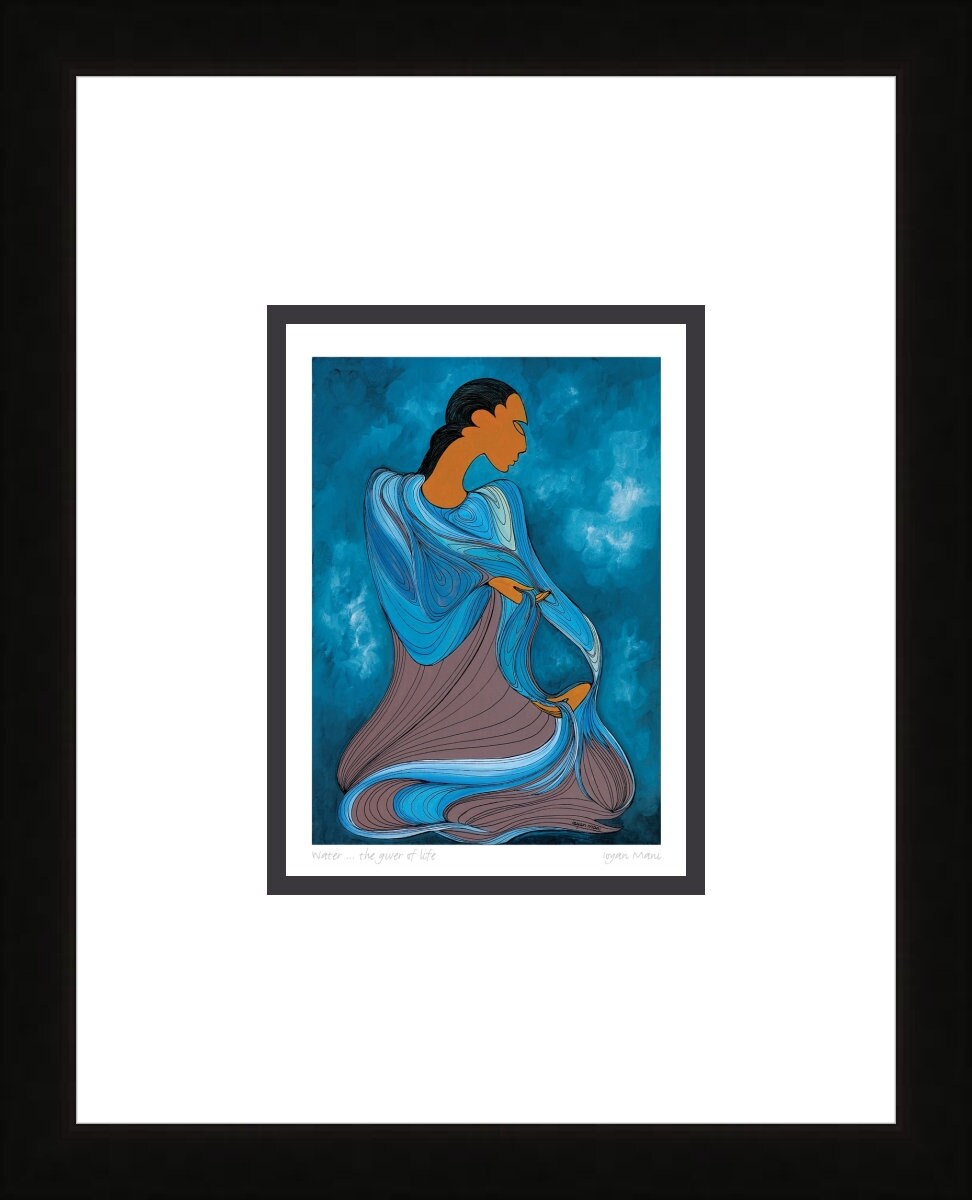 Water…the giver of life by Maxine Noel, Indigenous Art Card, First Nations, Native Americans, Framed Art