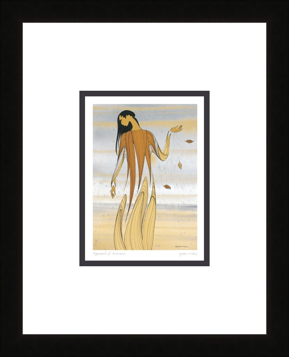 Approach Of Autumn by Maxine Noel, Indigenous Art Print, First Nations, Native Americans, Framed Art