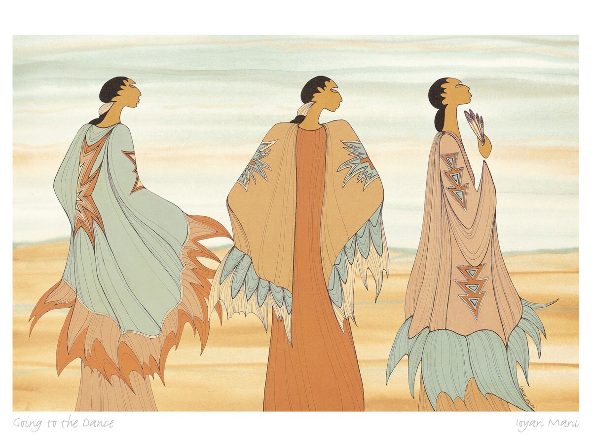 Going To The Dance by Maxine Noel, Indigenous Art Print, First Nations, Native Americans, Framed Art