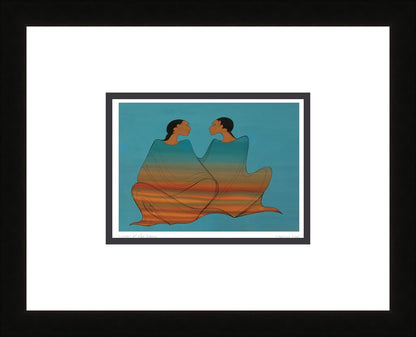 Sisters of the Dawn by Maxine Noel, Indigenous Art Print, First Nations, Native Americans, Framed Art Card