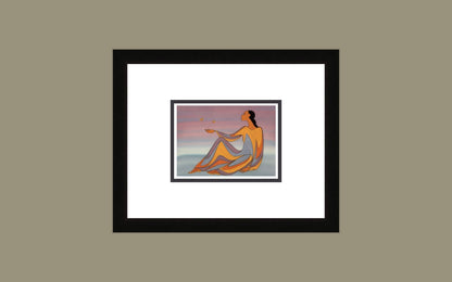 Courtship Flight by Maxine Noel, Indigenous Art Print, First Nations, Native Americans, Framed Art Card