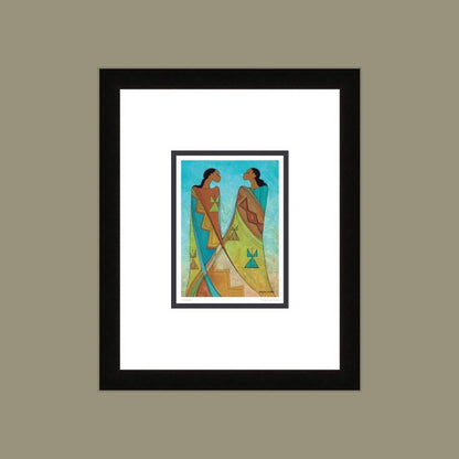 Friends by Maxine Noel, Indigenous Art Print, First Nations, Native Americans, Framed Art Card