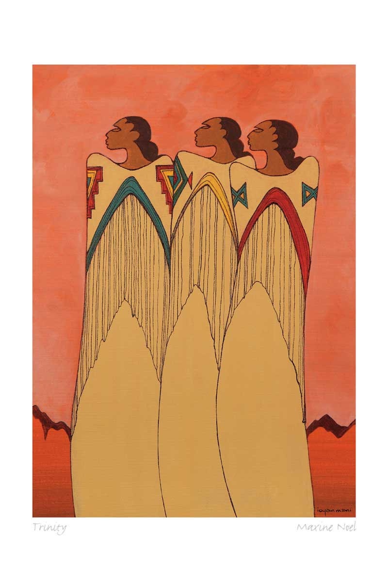 Trinity by Maxine Noel, Indigenous Art Print, First Nations, Native Americans, Framed Art Card