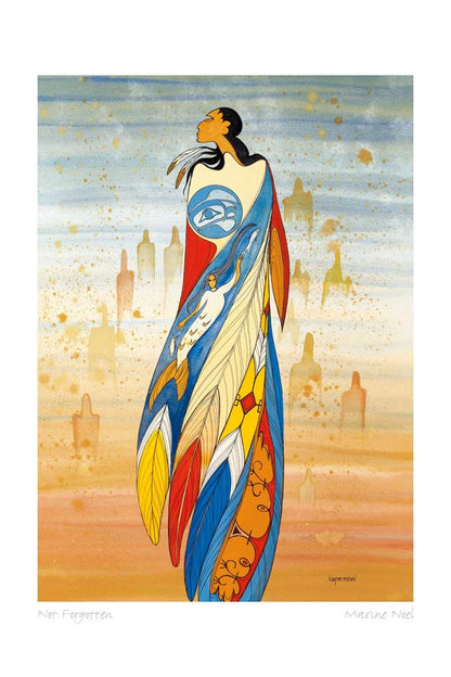 Not Forgotten by Maxine Noel, Indigenous Art Print, First Nations, Native Americans, Framed Art Card