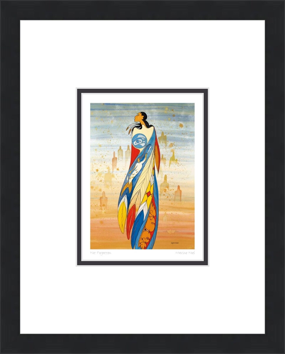 Not Forgotten by Maxine Noel, Indigenous Art Print, First Nations, Native Americans, Framed Art Card