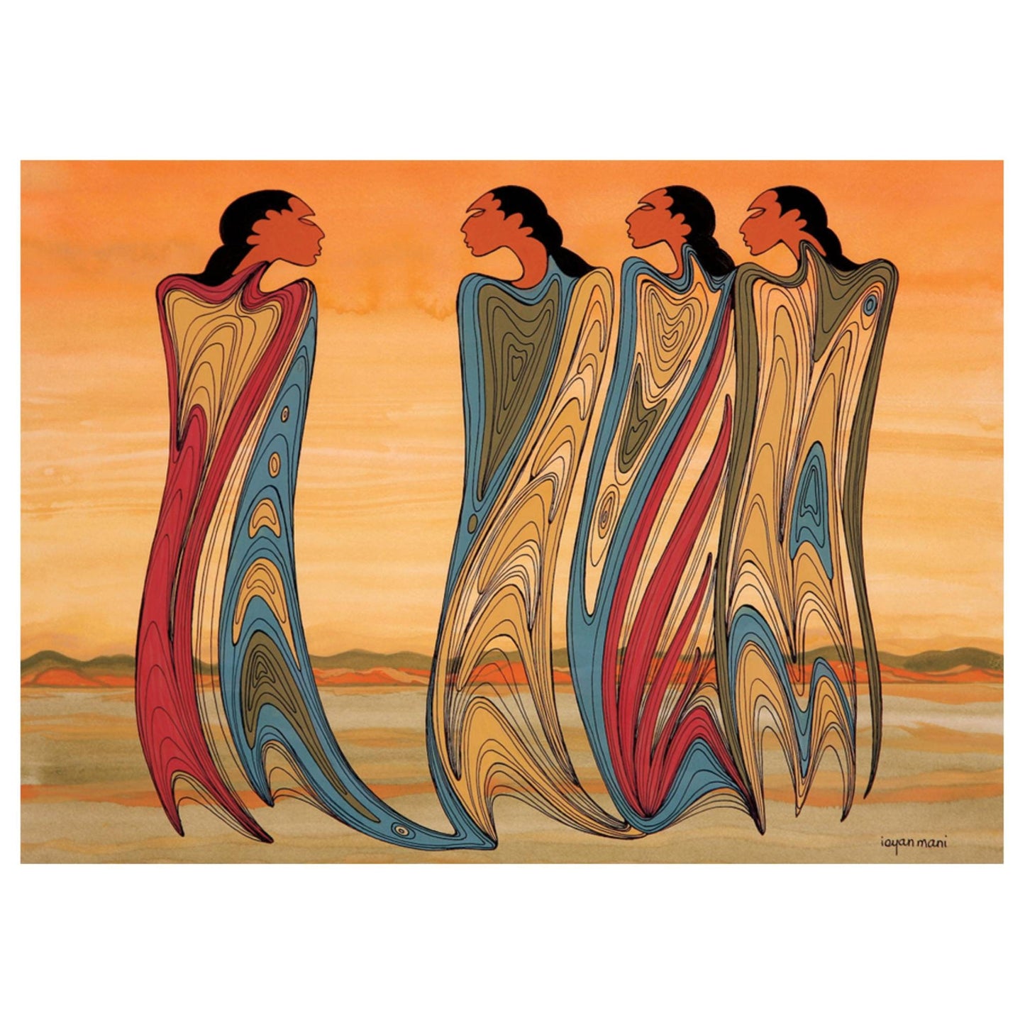 Spirits of the Earth by Maxine Noel, Indigenous Art Print, First Nations, Native Americans, Framed Art