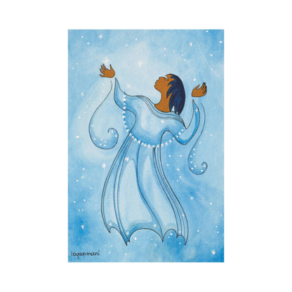 Snowflakes by Maxine Noel, Indigenous Art Card, First Nations, Native Americans, Framed Art Card