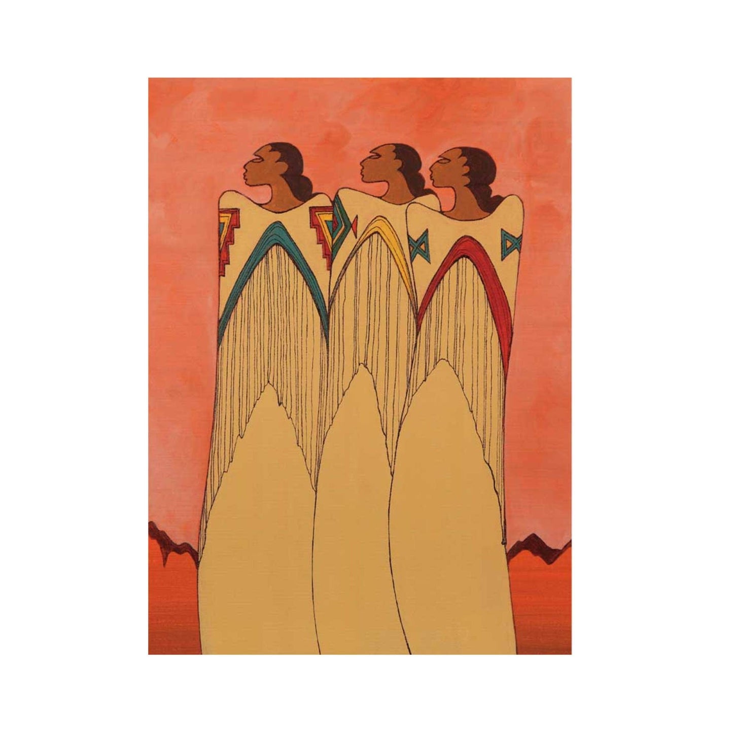 Trinity by Maxine Noel, Indigenous Art Print, First Nations, Native Americans, Framed Art Card