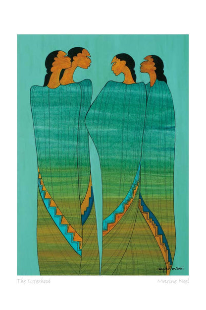 The Sisterhood by Maxine Noel, Indigenous Art Card, First Nations, Native Americans, Framed Art Card