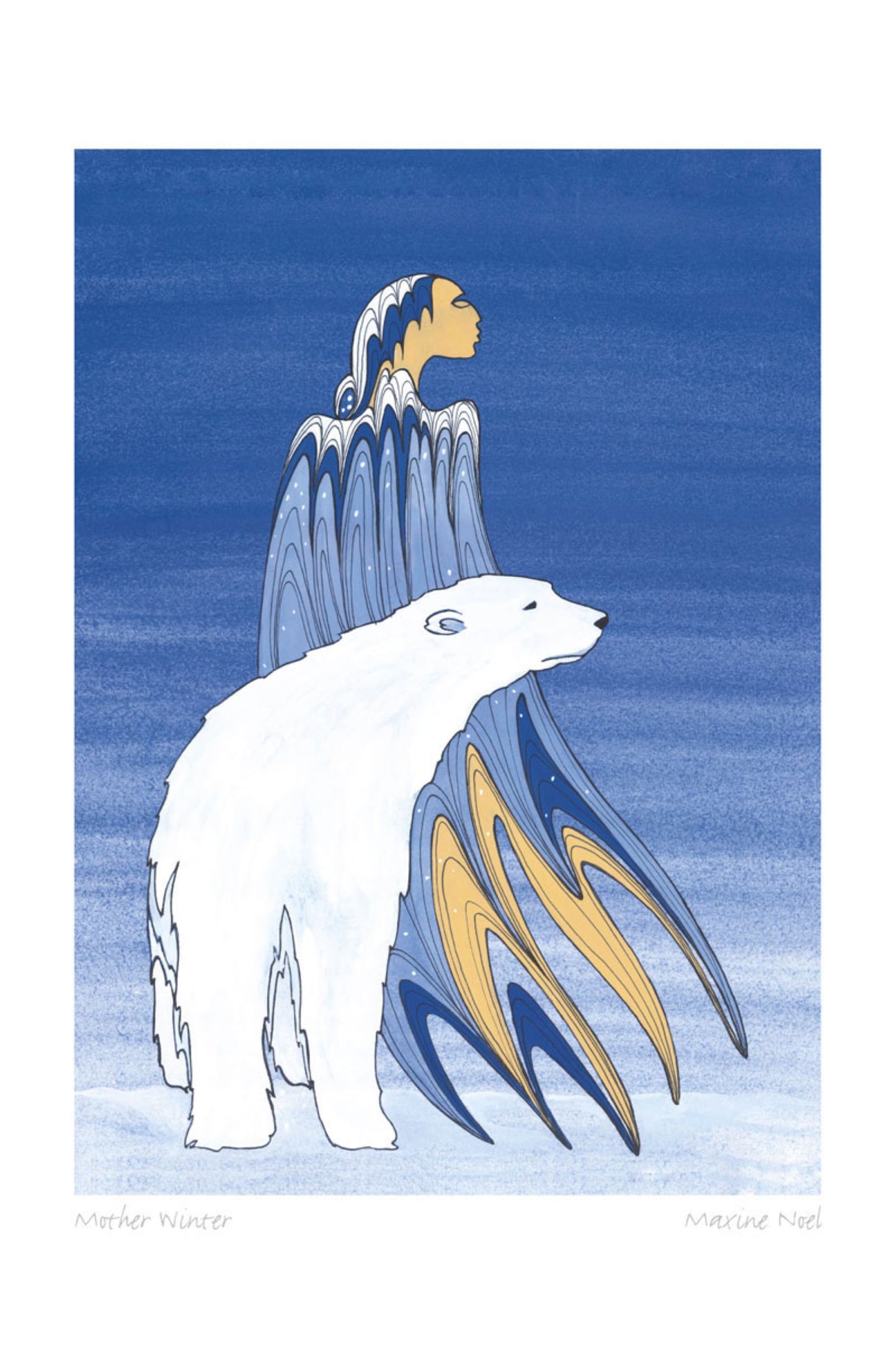 Mother Winter by Maxine Noel, Indigenous Art Card, First Nations, Native Americans, Framed Art Card