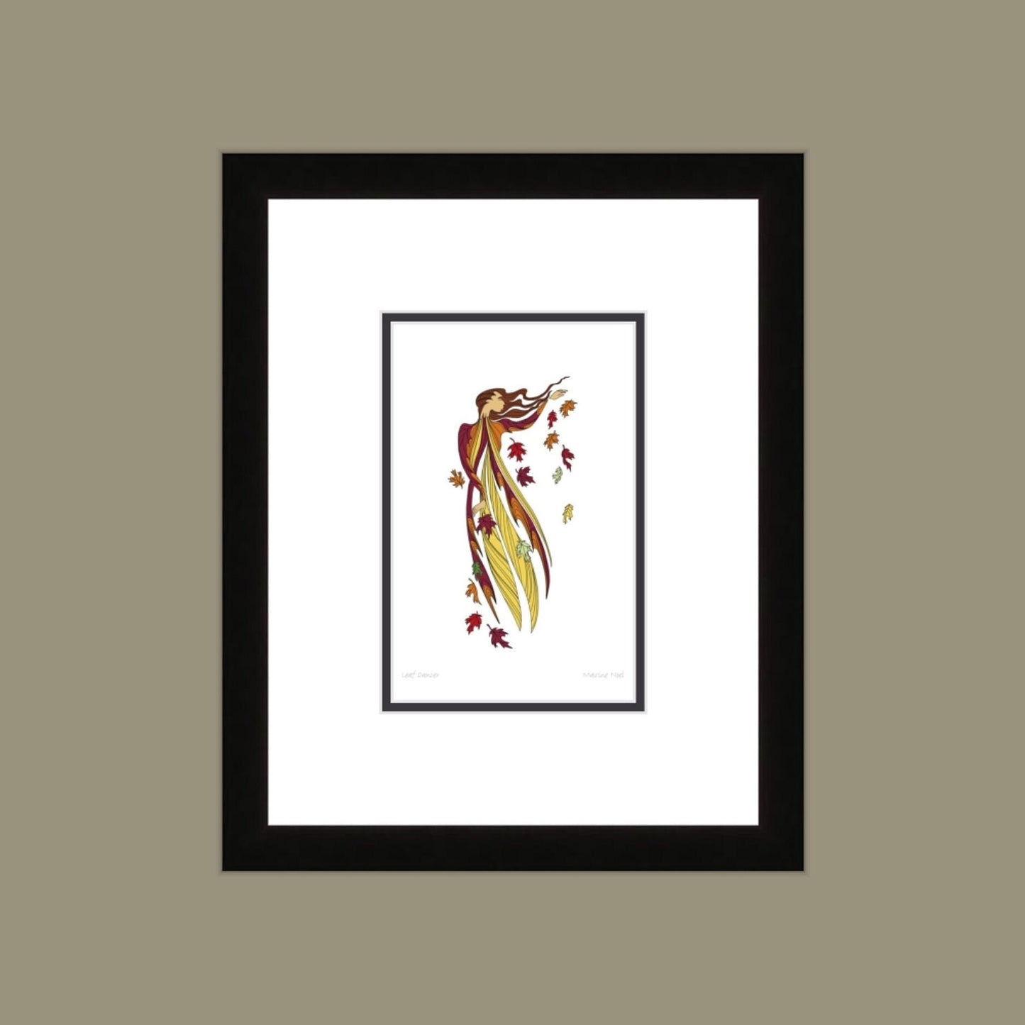 Leaf Dancer by Maxine Noel, Indigenous Art Card, First Nations, Native Americans, Framed Art Card