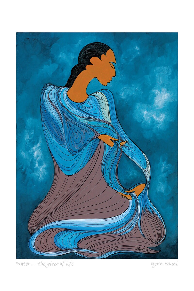 Water…the giver of life by Maxine Noel, Indigenous Art Card, First Nations, Native Americans, Framed Art