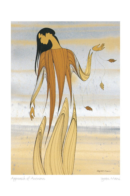 Approach Of Autumn by Maxine Noel, Indigenous Art Print, First Nations, Native Americans, Framed Art