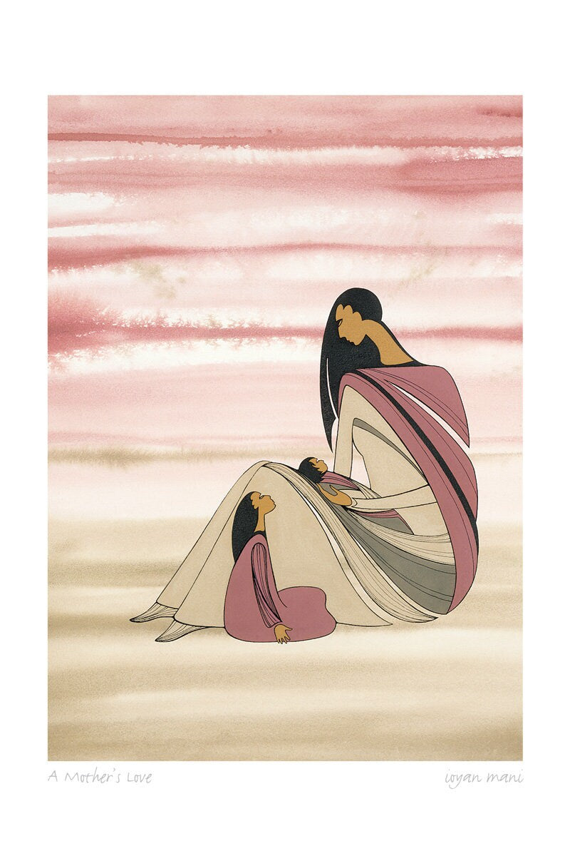 A Mother’s Love by Maxine Noel, Indigenous Art Print, First Nations, Native Americans, Framed Art