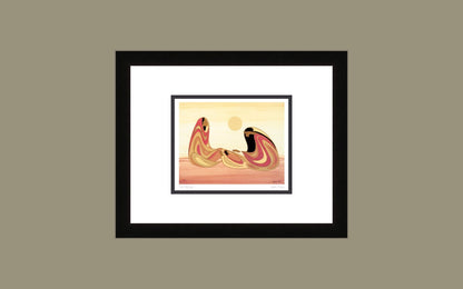 The Blessing by Maxine Noel,  Indigenous Art Print, First Nations, Native Americans, Framed Art Card