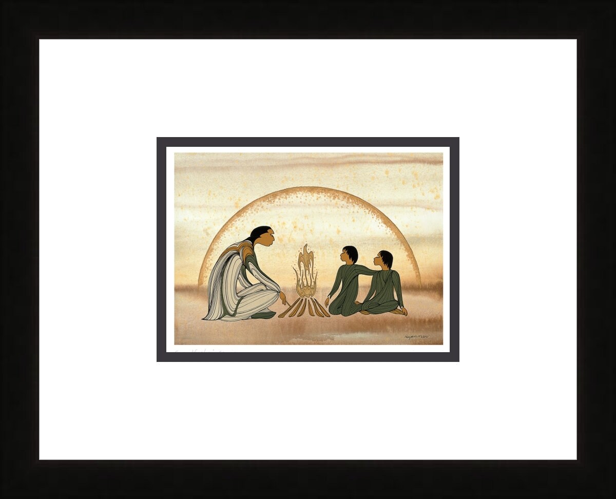 Grandfather’s Stories by Maxine Noel, Indigenous Art Print, First Nations, Native Americans, Framed Art