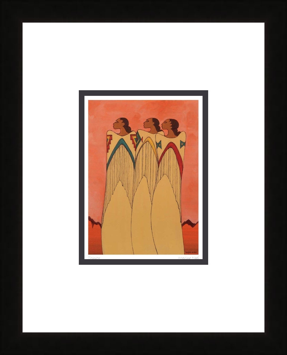 Trinity by Maxine Noel, Indigenous Art Print, First Nations, Native Americans, Framed Art Card