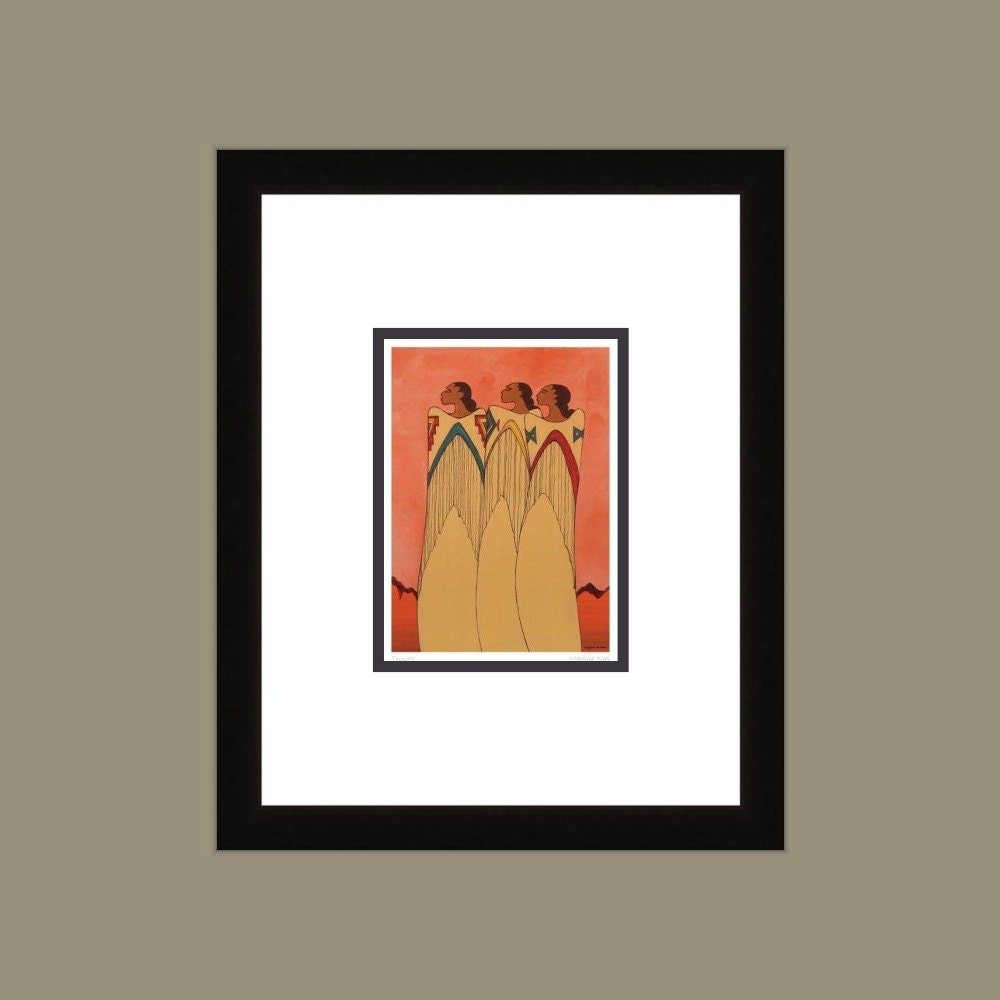 Trinity by Maxine Noel, Indigenous Art Print, First Nations, Native Americans, Framed Art Card