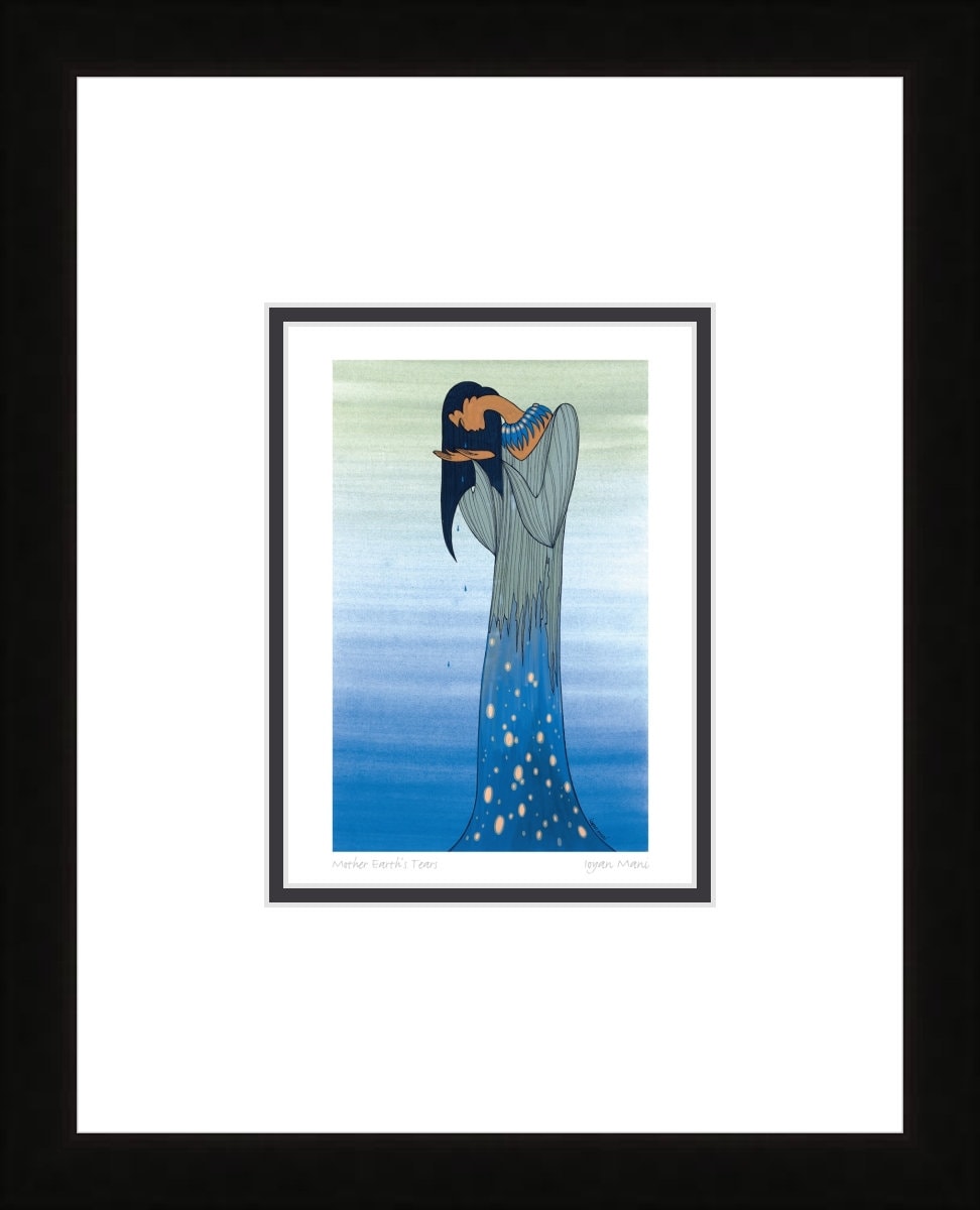 Mother Earth’s Tears by Maxine Noel, Indigenous Art Print, First Nations, Native Americans, Framed Art Card