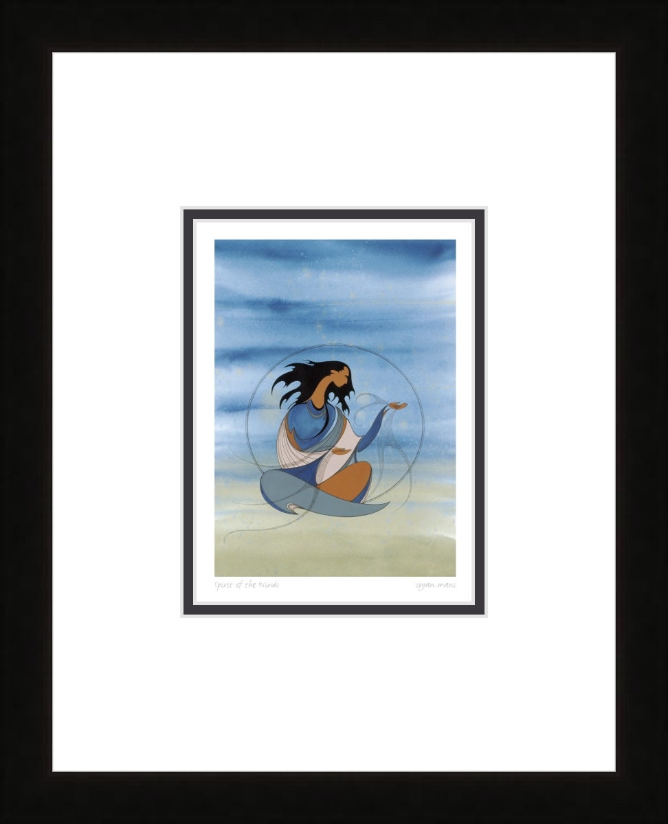 Spirit Of The Winds by Maxine Noel, Indigenous Art Print, First Nations, Native Americans, Framed Art Card