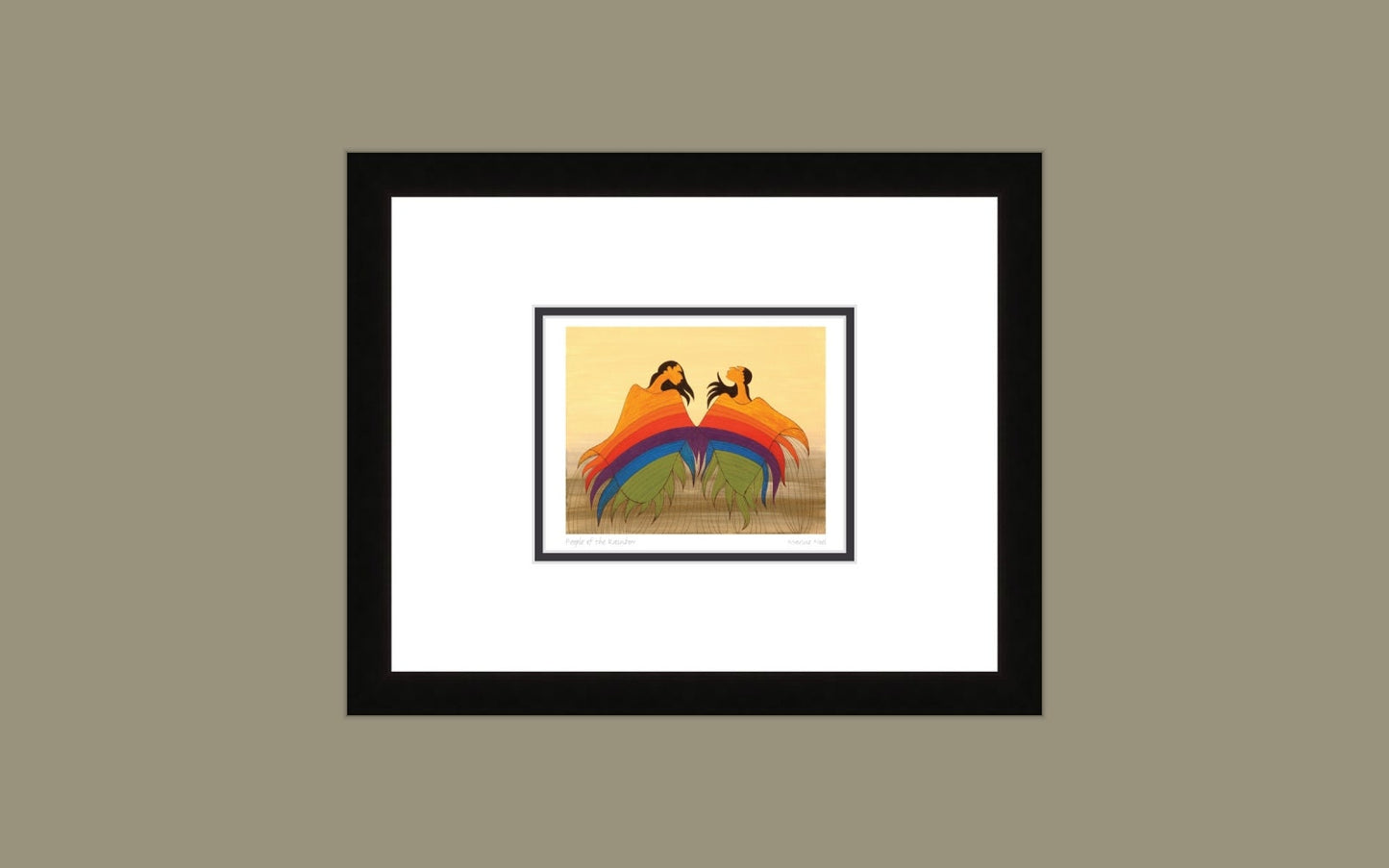 People of the Rainbow by Maxine Noel, Indigenous Art Print, First Nations, Native Americans, Framed Art Card