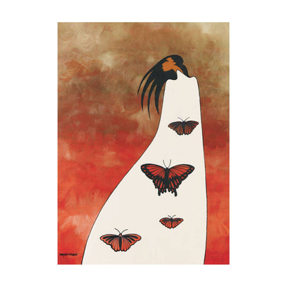 The Guardian of the Monarch by Maxine Noel, Indigenous Art Print, First Nations, Native Americans, Framed Art